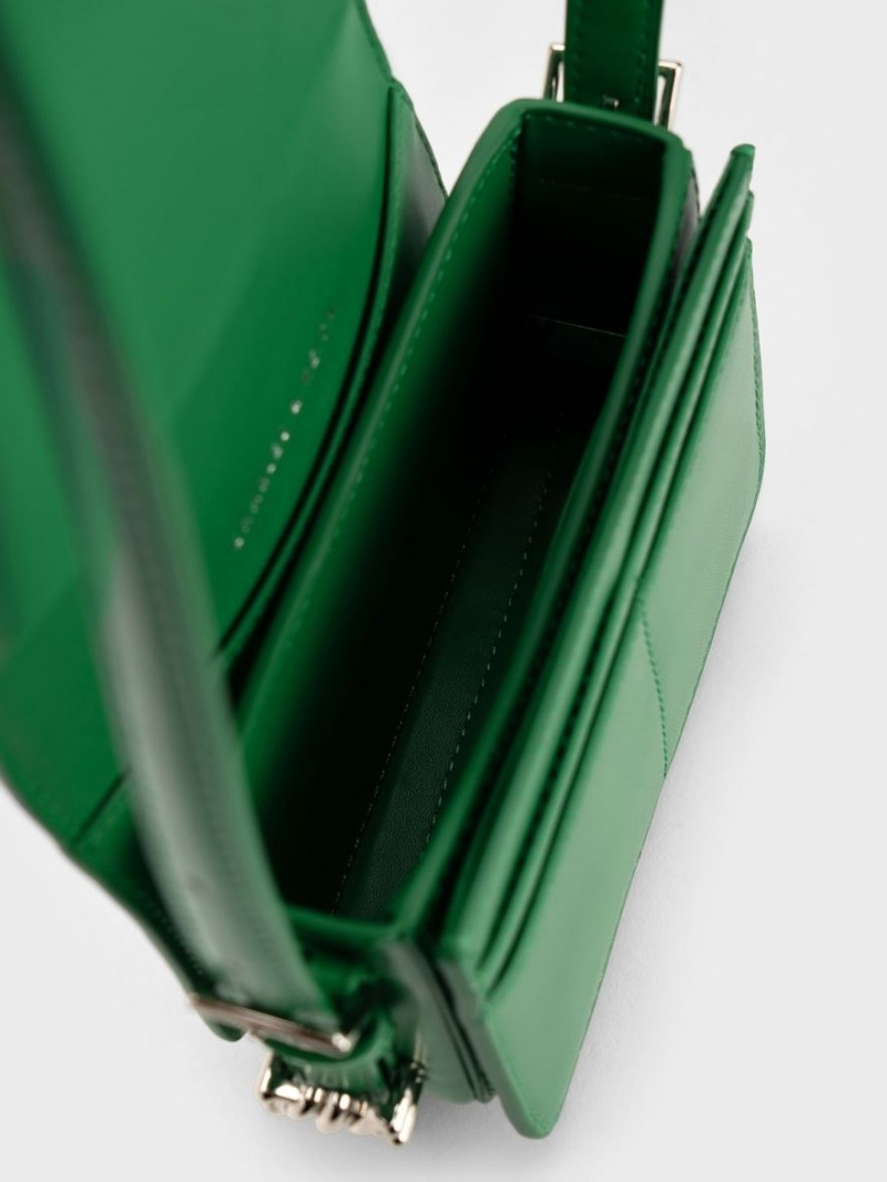 Charles And Keith Mini Henrietta Shoulder Bags Green | PHILIPPINES Q069