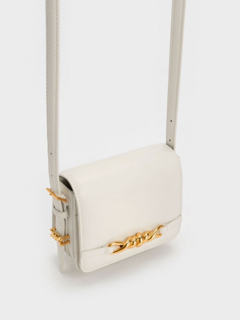 Charles And Keith Mini Henrietta Shoulder Bags Cream | PHILIPPINES N810