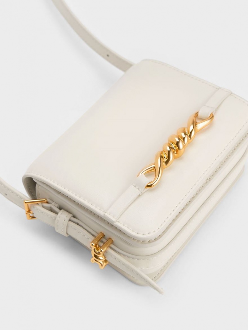 Charles And Keith Mini Henrietta Shoulder Bags Cream | PHILIPPINES N810