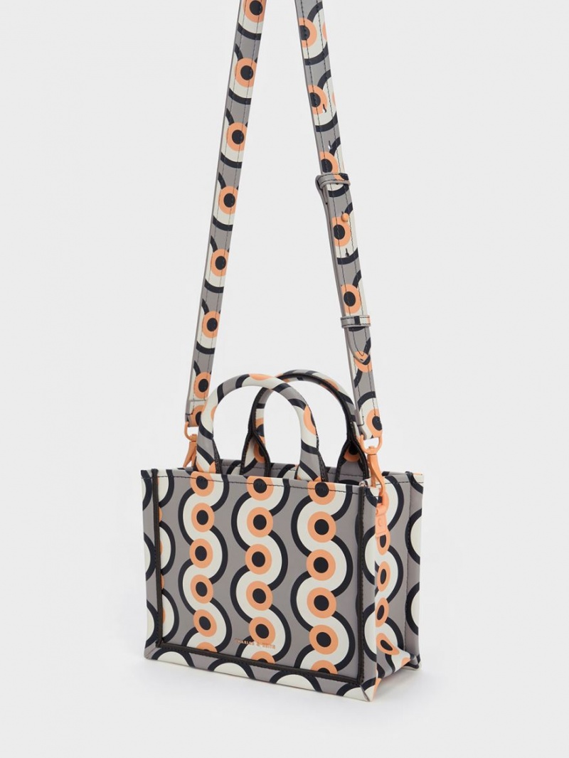 Charles And Keith Mini Jump Print Tote Bags Multicolor | PHILIPPINES A402