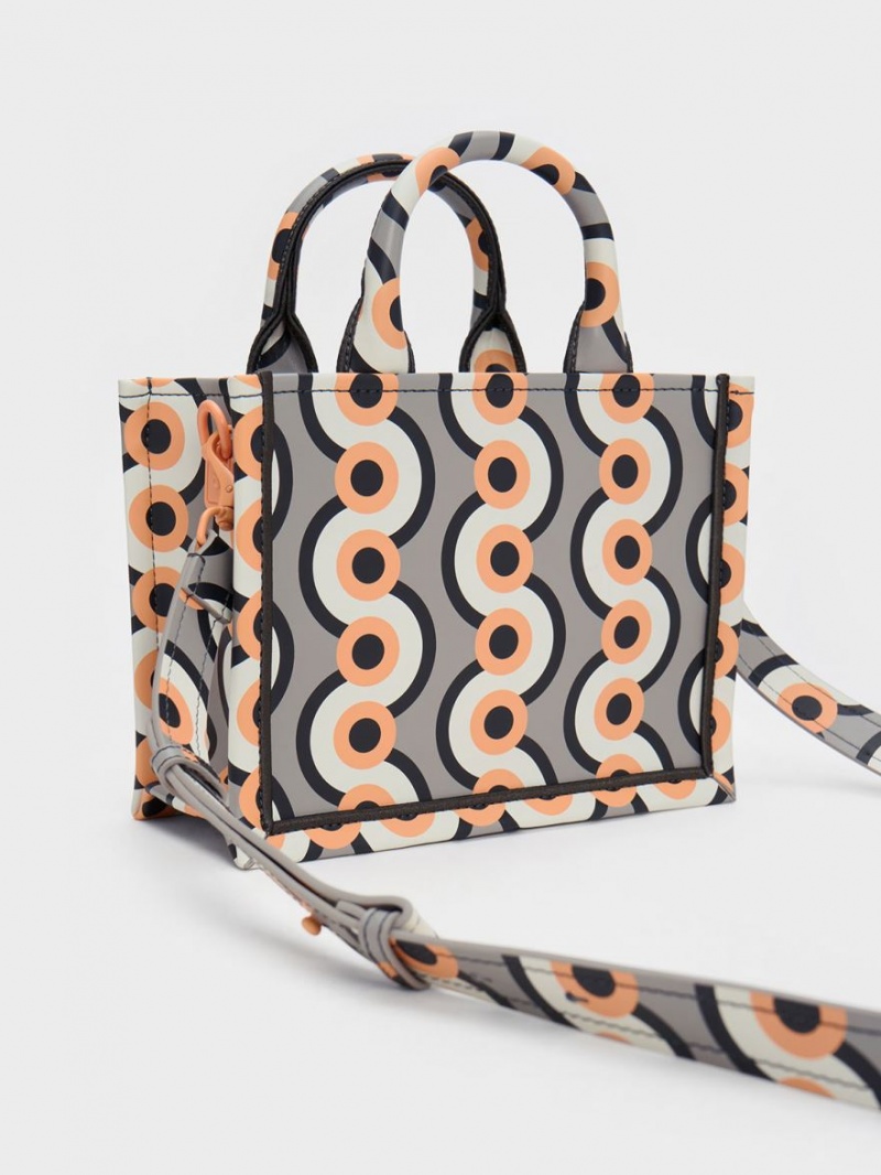 Charles And Keith Mini Jump Print Tote Bags Multicolor | PHILIPPINES A402