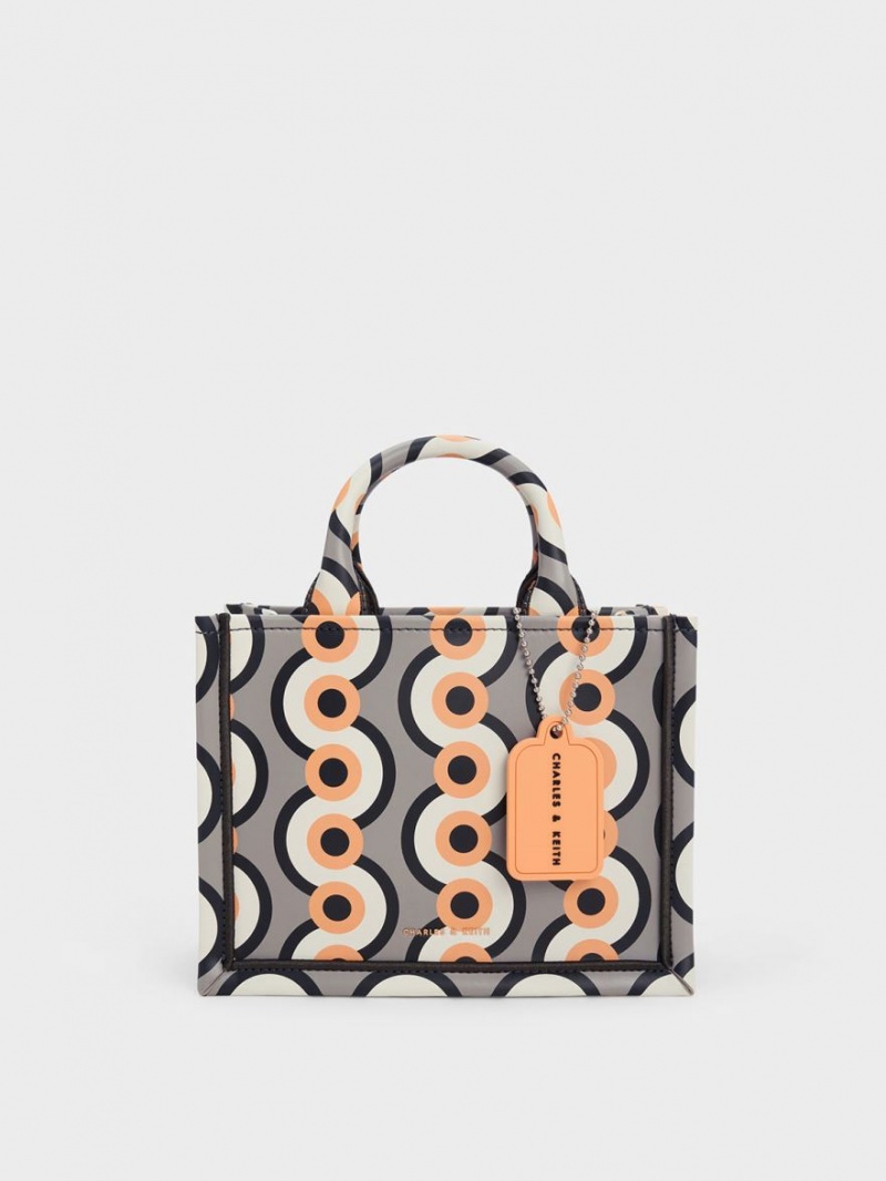 Charles And Keith Mini Jump Print Tote Bags Multicolor | PHILIPPINES A402