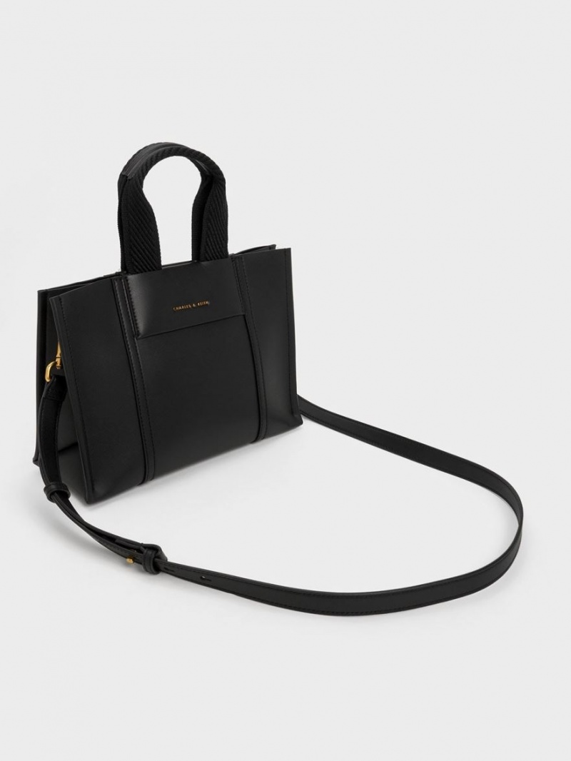 Charles And Keith Mini Shalia Tote Bags Black | PHILIPPINES V354