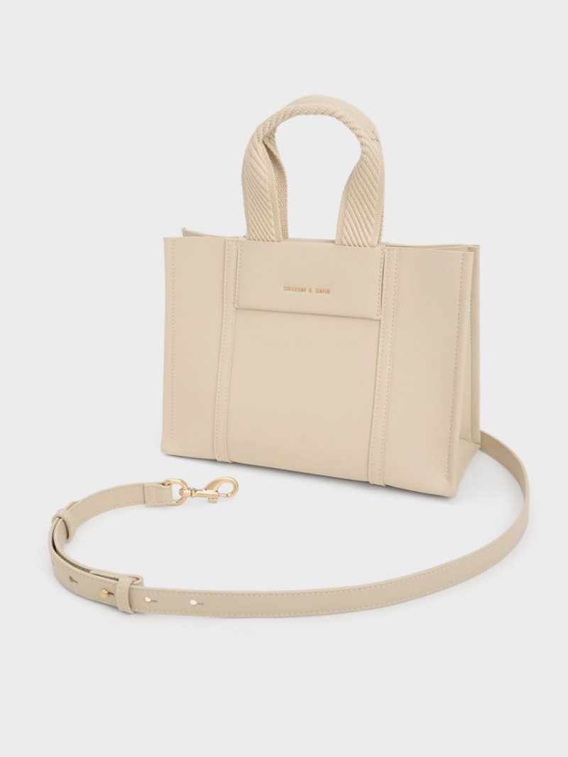 Charles And Keith Mini Shalia Tote Bags Beige | PHILIPPINES C986