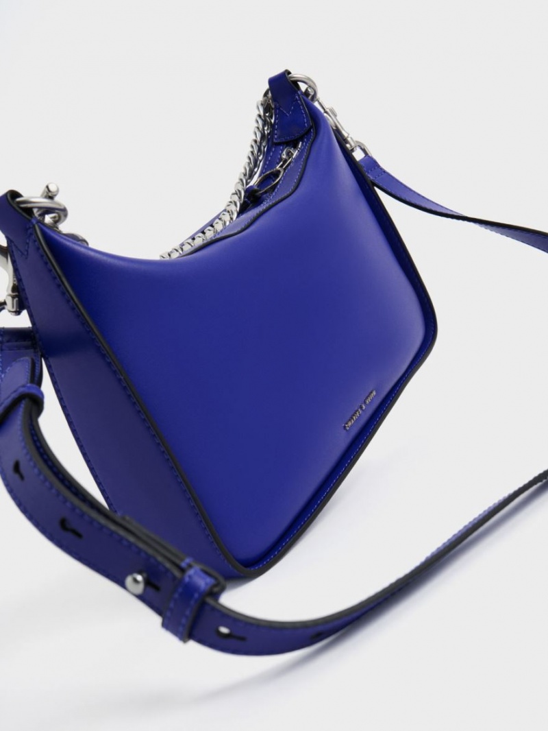 Charles And Keith Minta Chain-Link Hobo Bag Blue | PHILIPPINES H354