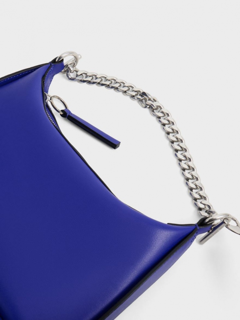 Charles And Keith Minta Chain-Link Hobo Bag Blue | PHILIPPINES H354