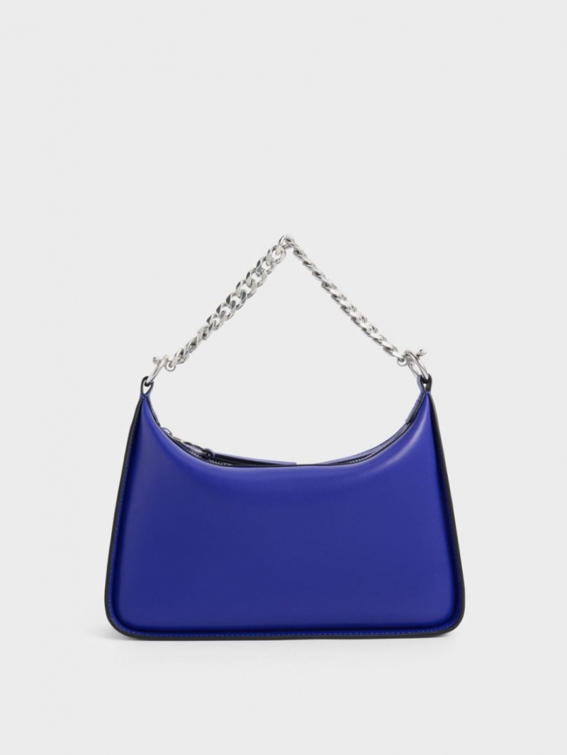 Charles And Keith Minta Chain-Link Hobo Bag Blue | PHILIPPINES H354