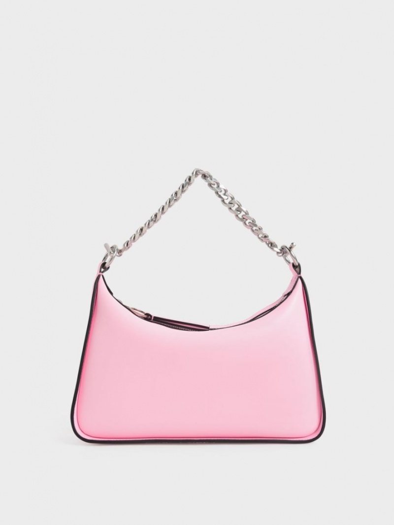 Charles And Keith Minta Chain-Link Hobo Bag Pink | PHILIPPINES B534