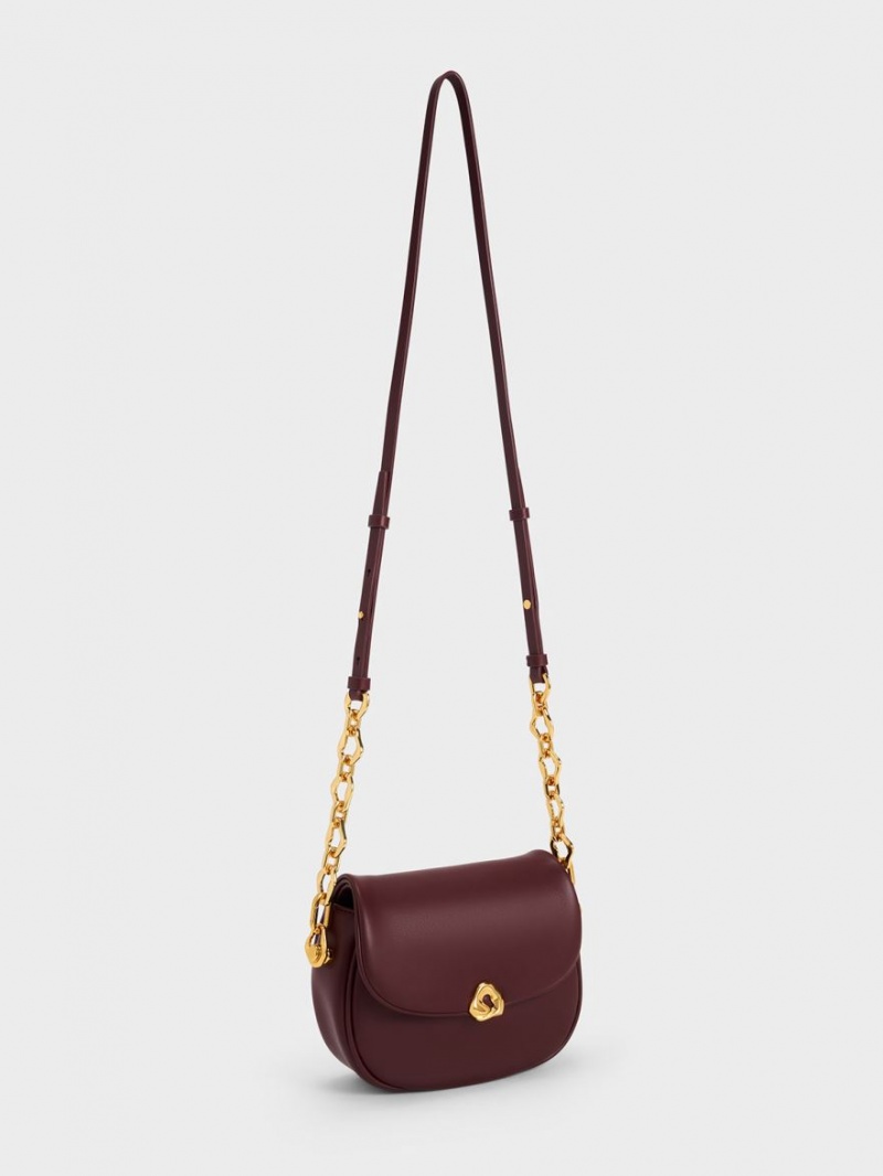 Charles And Keith Moira Braided Handbag Dark Chocolate | PHILIPPINES A583