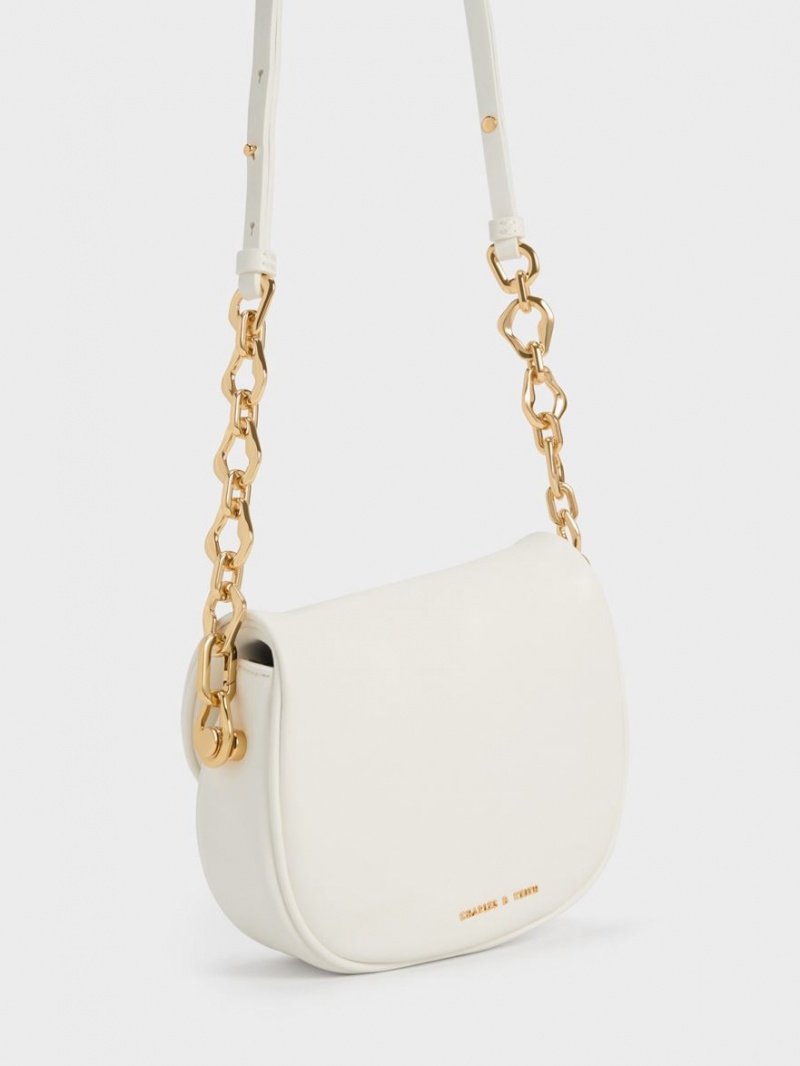 Charles And Keith Moira Braided Handbag White | PHILIPPINES R106