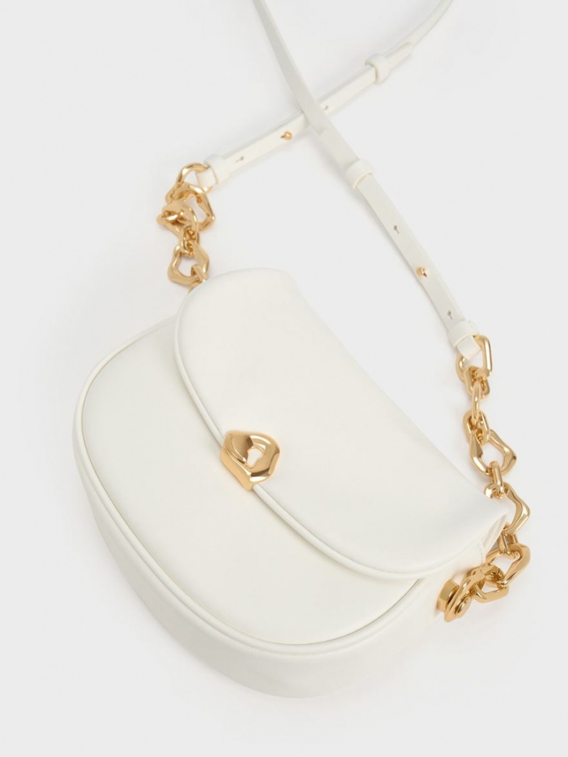 Charles And Keith Moira Braided Handbag White | PHILIPPINES R106