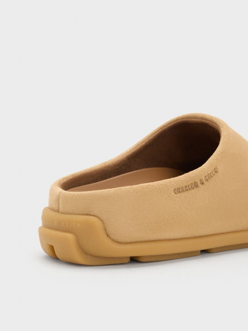 Charles And Keith Molly Textured Flat Mules Brown | PHILIPPINES W952