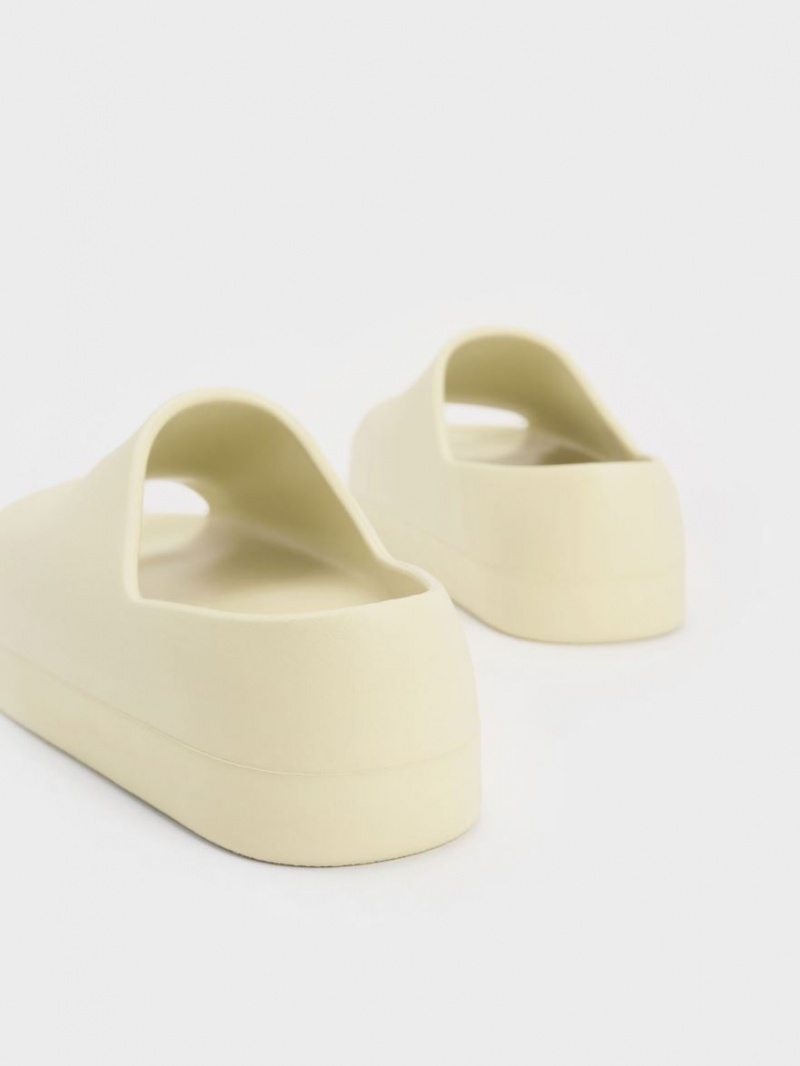 Charles And Keith Morgan Platform Slide Sandals Yellow | PHILIPPINES K204