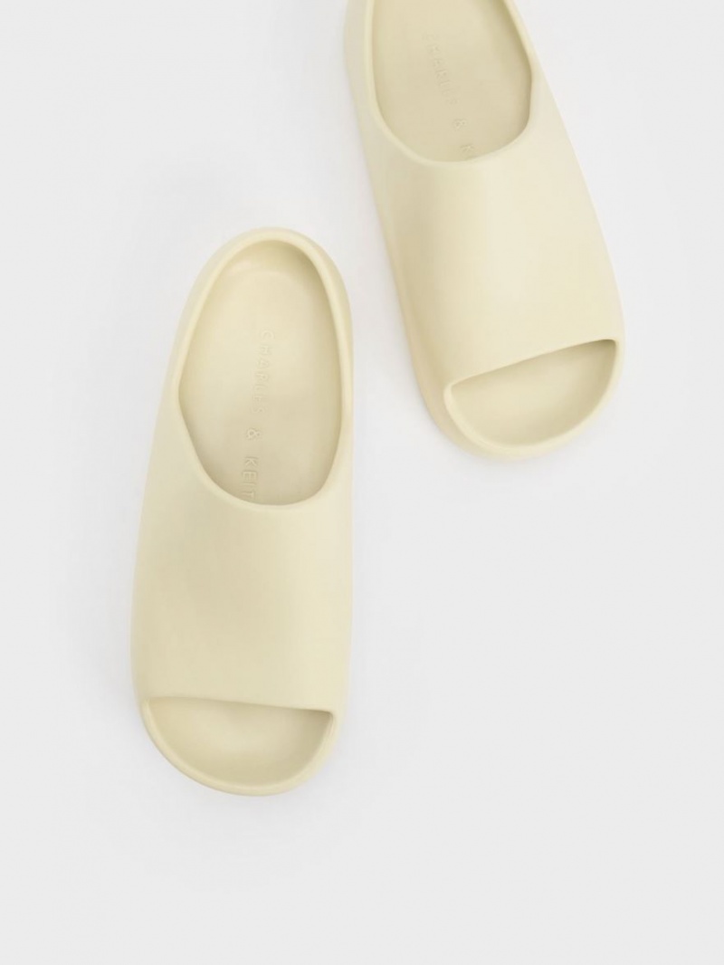 Charles And Keith Morgan Platform Slide Sandals Yellow | PHILIPPINES K204