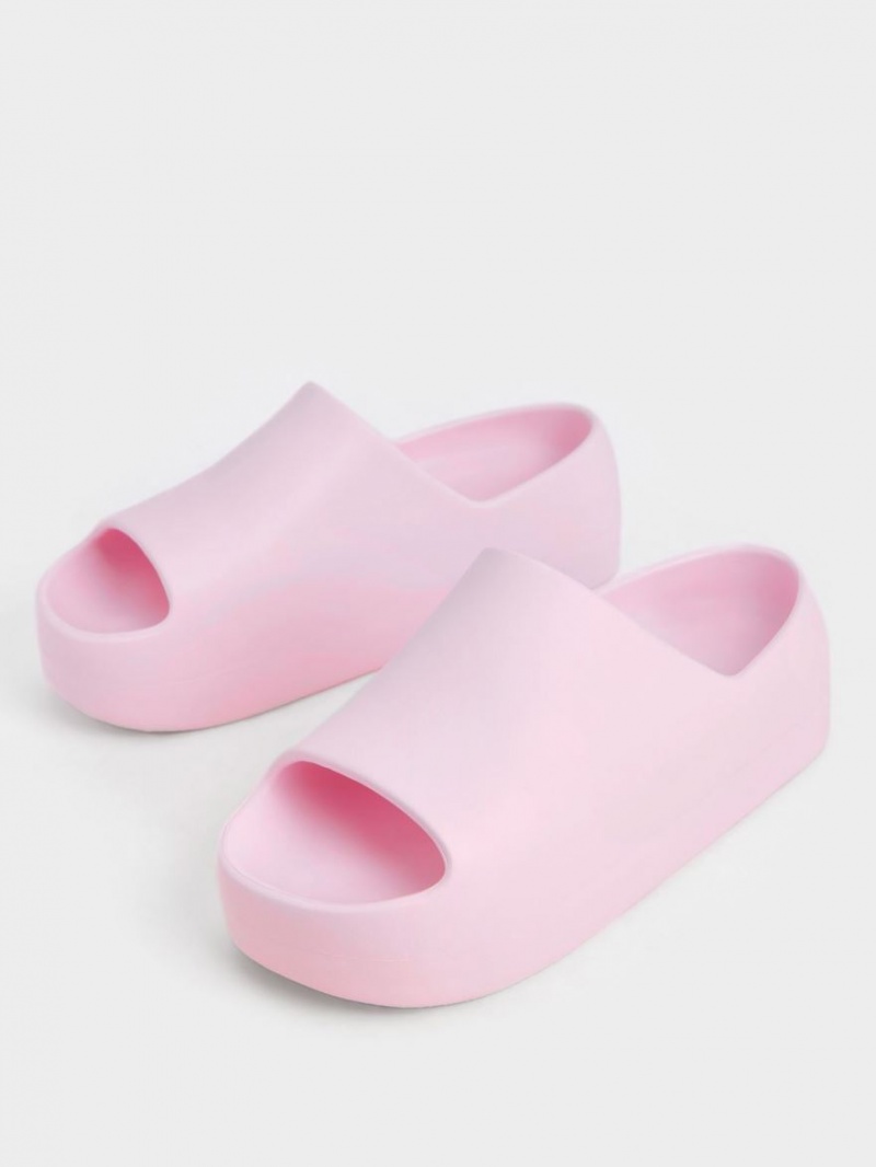 Charles And Keith Morgan Platform Slide Sandals Light Pink | PHILIPPINES P502