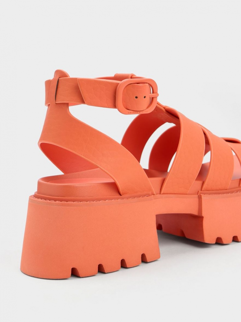 Charles And Keith Nadine Gladiator Platform Sandals Orange | PHILIPPINES G086