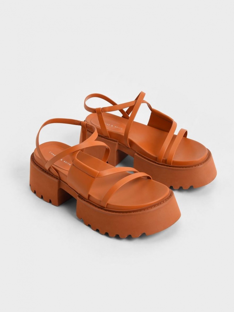 Charles And Keith Nadine Strappy Platform Sandals Orange | PHILIPPINES R824