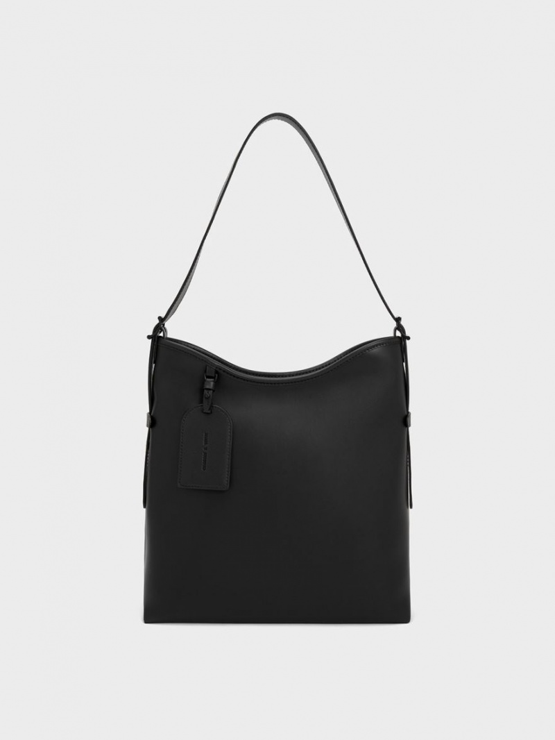 Charles And Keith Naomi Slouchy Hobo Bag Black | PHILIPPINES Y145