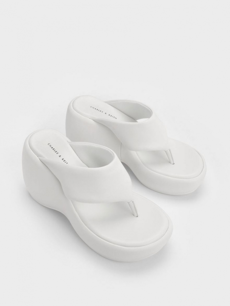 Charles And Keith Noemi Platform Wedges White | PHILIPPINES T147