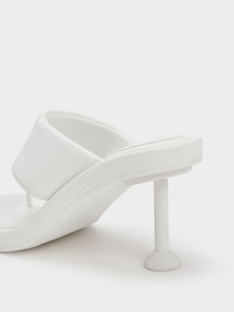 Charles And Keith Noemi Spool Heels Sandals White | PHILIPPINES F041