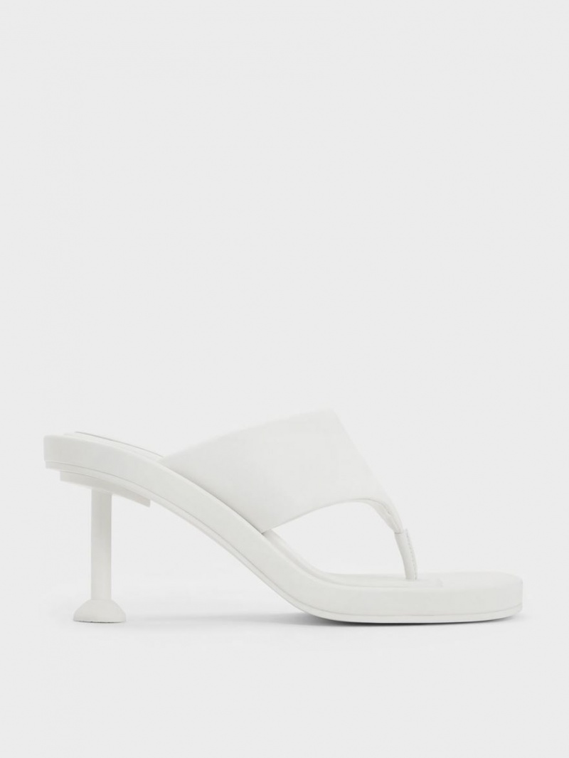 Charles And Keith Noemi Spool Heels Sandals White | PHILIPPINES F041