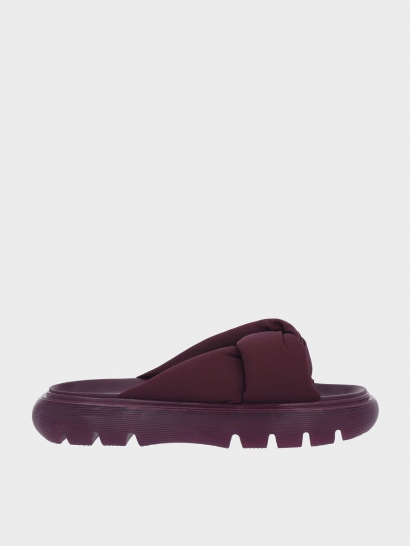 Charles And Keith Odessa Nylon Round-Toe Slide Sandals Purple | PHILIPPINES T576