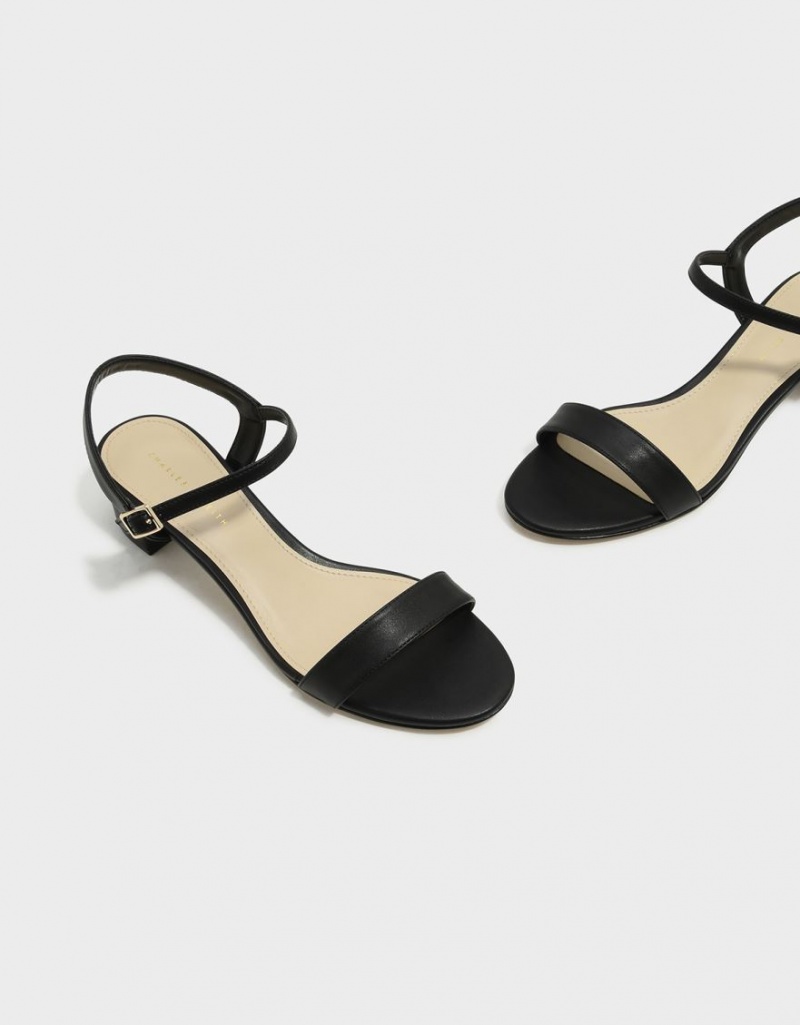 Charles And Keith Open-Toe Heels Sandals Black | PHILIPPINES K531