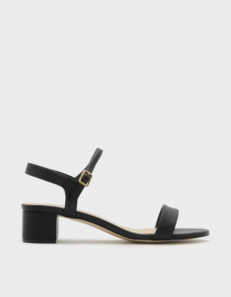 Charles And Keith Open-Toe Heels Sandals Black | PHILIPPINES K531