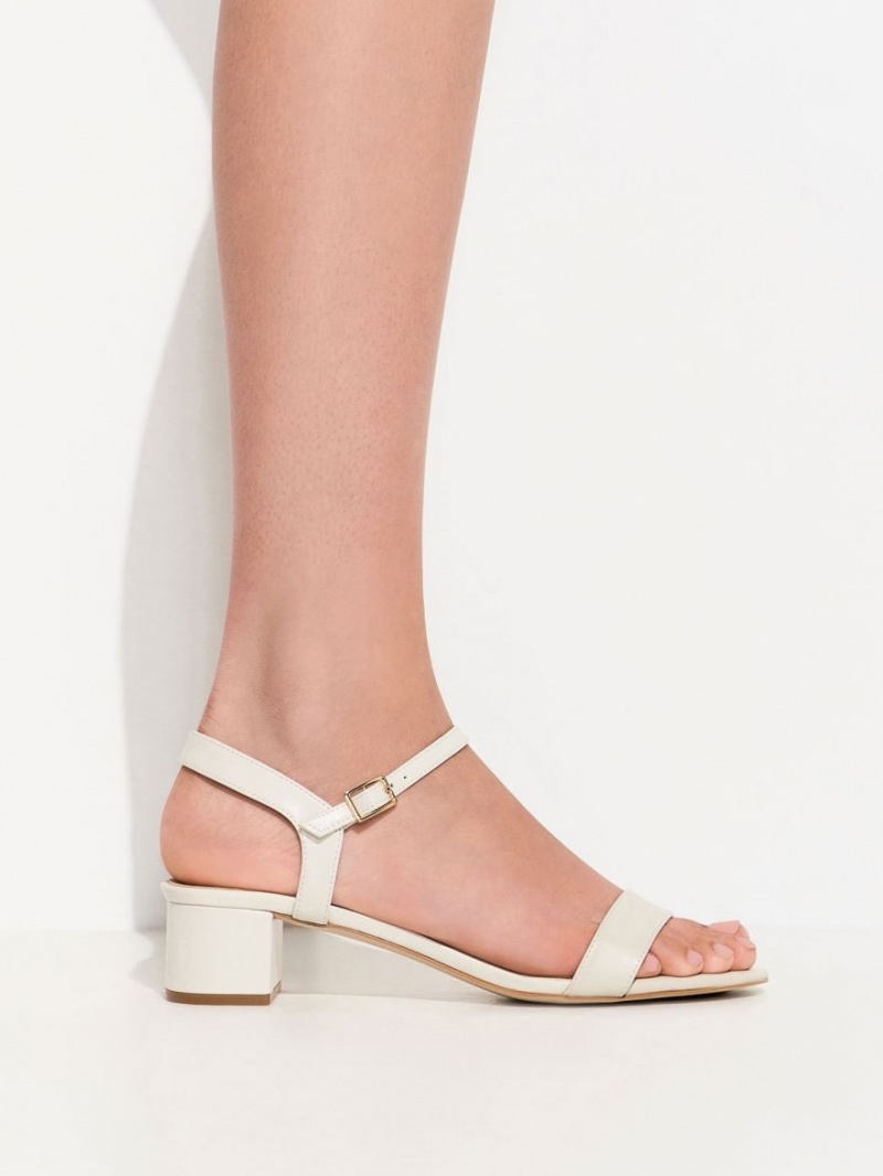 Charles And Keith Open-Toe Heels Sandals Cream | PHILIPPINES G824