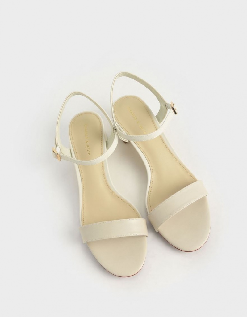 Charles And Keith Open-Toe Heels Sandals Cream | PHILIPPINES G824