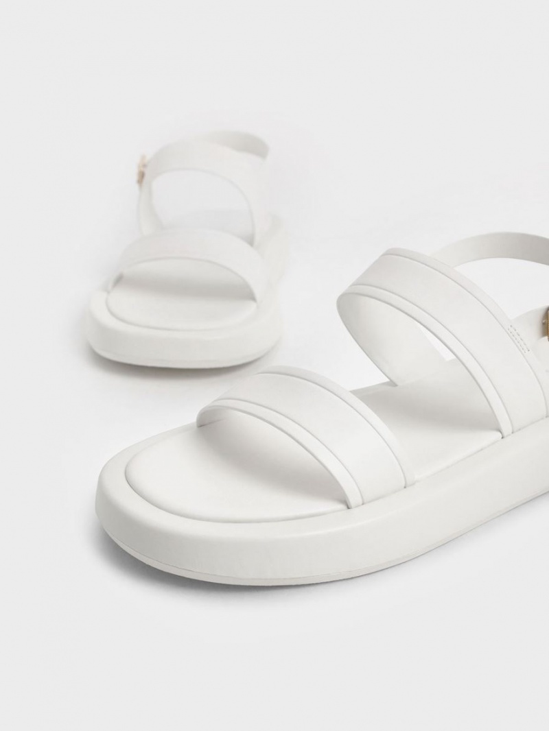 Charles And Keith Open Toe Slingback Platform Sandals White | PHILIPPINES J583