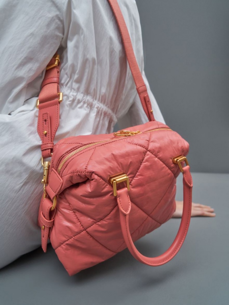 Charles And Keith Paffuto Quilted Tote Bags Coral | PHILIPPINES I105