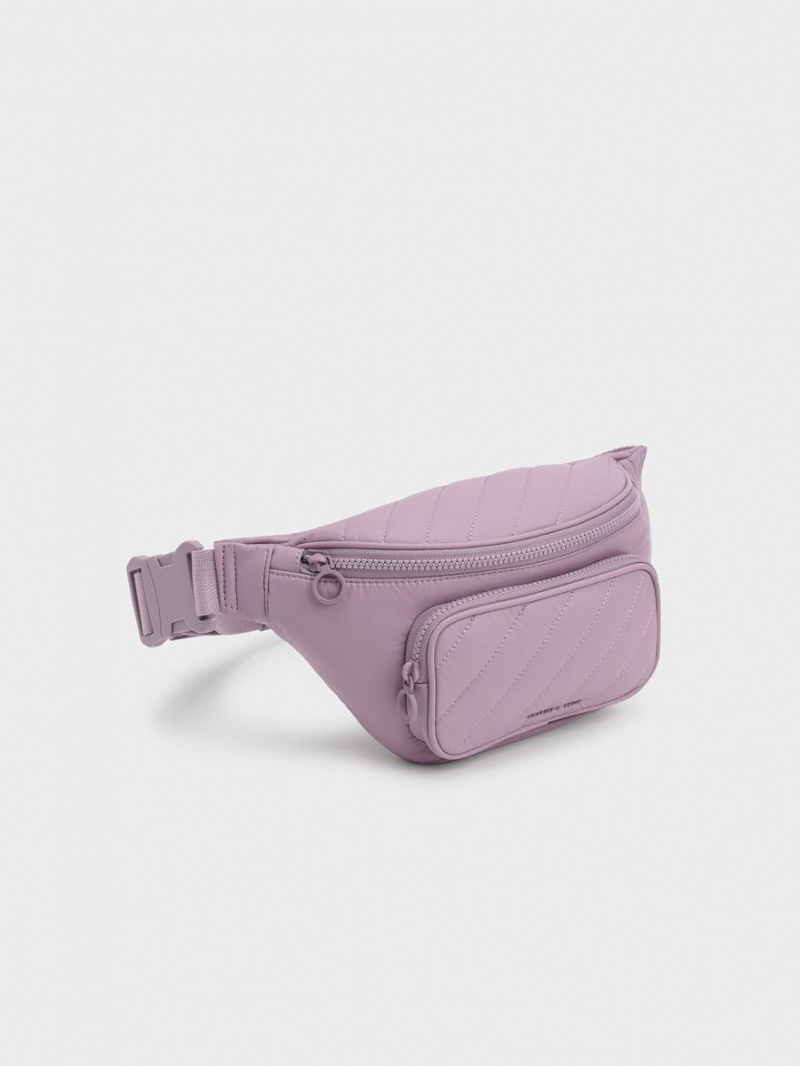 Charles And Keith Panelled Belt Bags Purple | PHILIPPINES R287