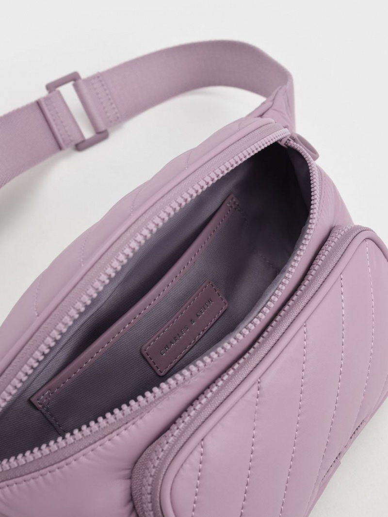 Charles And Keith Panelled Belt Bags Purple | PHILIPPINES R287