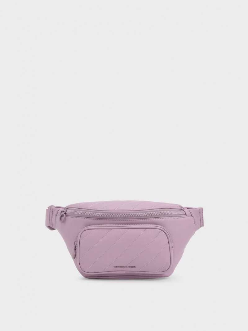 Charles And Keith Panelled Belt Bags Purple | PHILIPPINES R287