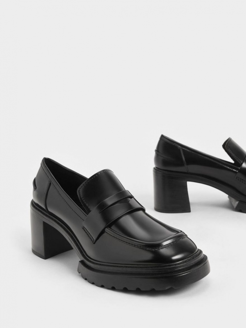 Charles And Keith Penny Loafer Pumps Black | PHILIPPINES U943