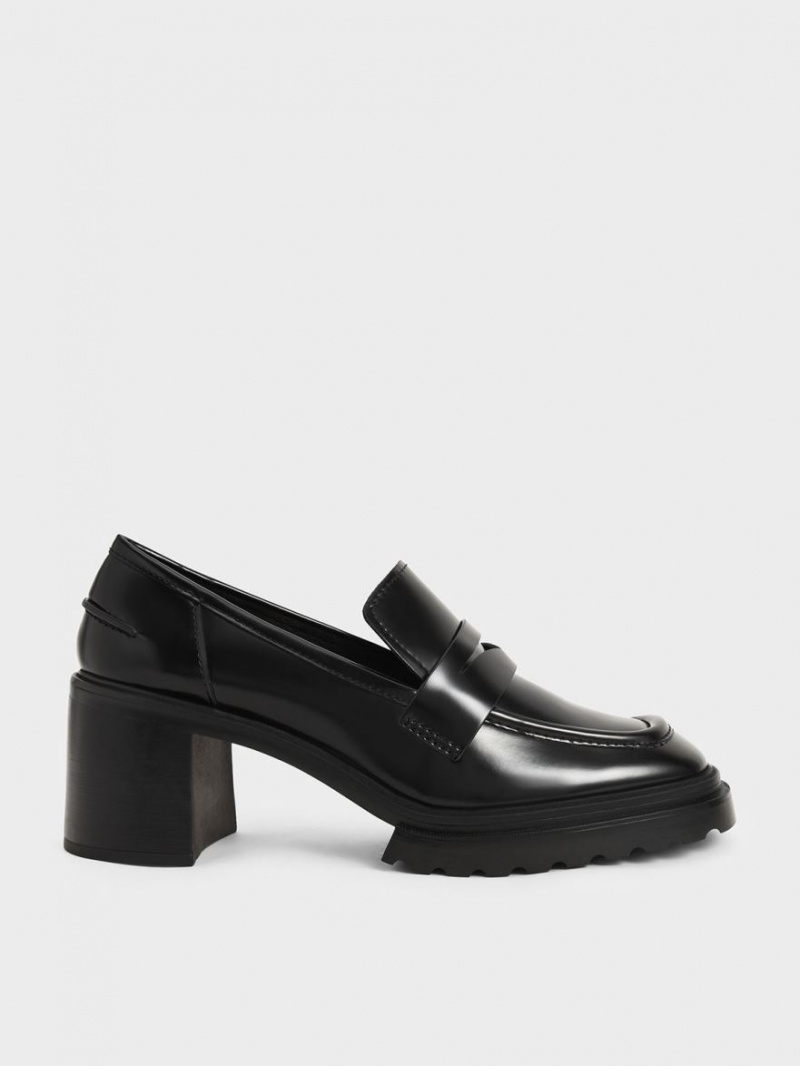 Charles And Keith Penny Loafer Pumps Black | PHILIPPINES U943