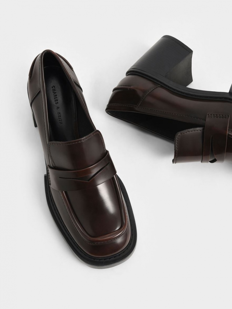 Charles And Keith Penny Loafer Pumps Dark Brown | PHILIPPINES H697