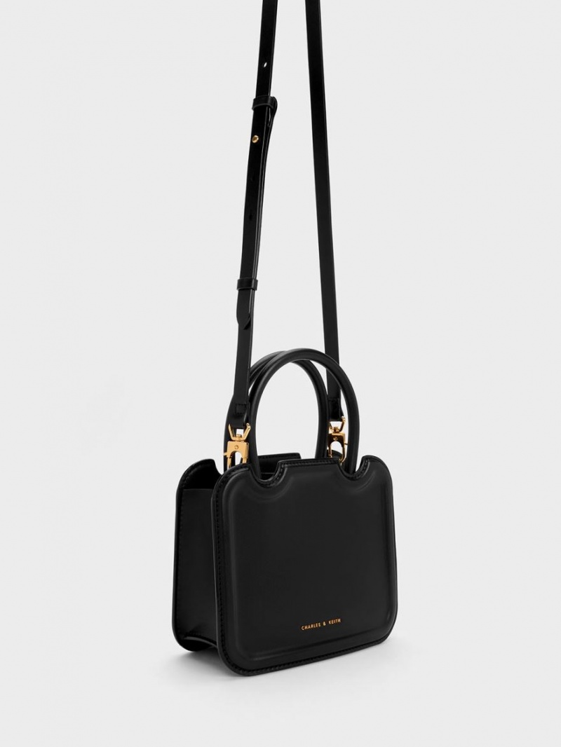 Charles And Keith Perline Sculptural Tote Bags Black | PHILIPPINES V510