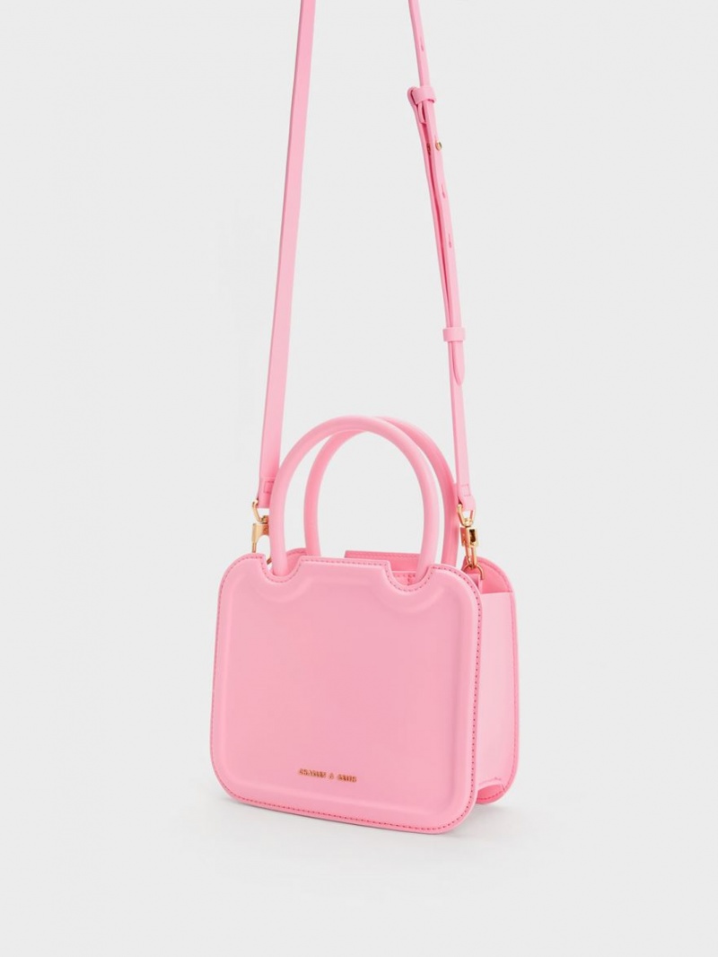 Charles And Keith Perline Sculptural Tote Bags Pink | PHILIPPINES B569