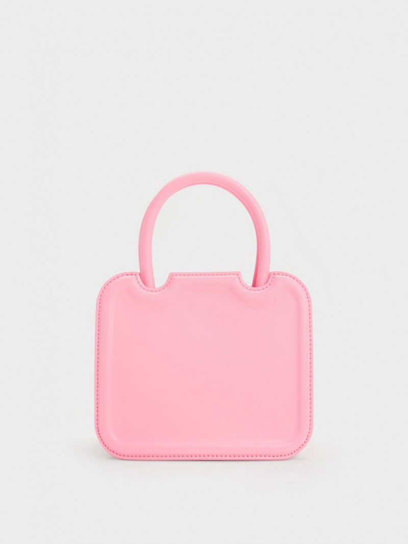 Charles And Keith Perline Sculptural Tote Bags Pink | PHILIPPINES B569