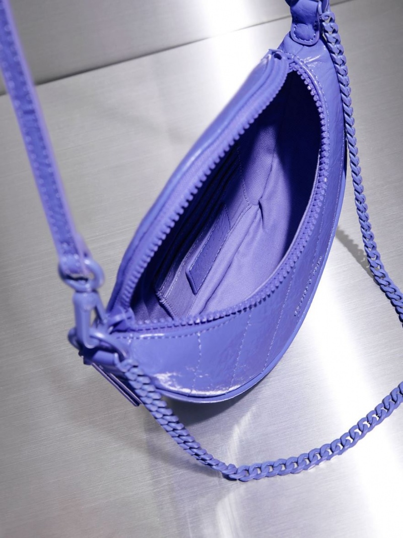 Charles And Keith Philomena Half-Moon Crossbody Bags Purple | PHILIPPINES C150