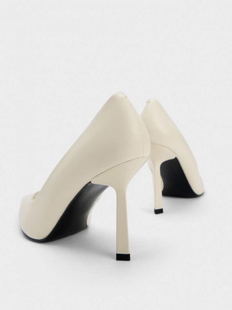 Charles And Keith Pointed-Toe Pumps Cream | PHILIPPINES W467