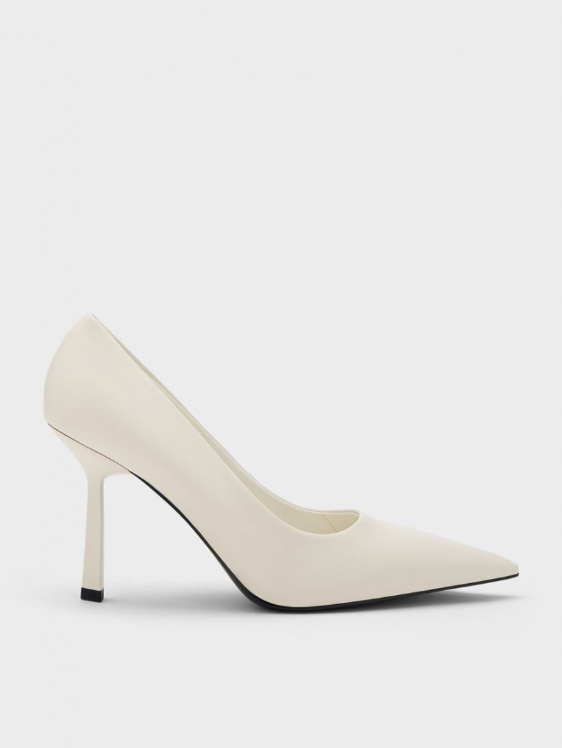 Charles And Keith Pointed-Toe Pumps Cream | PHILIPPINES W467