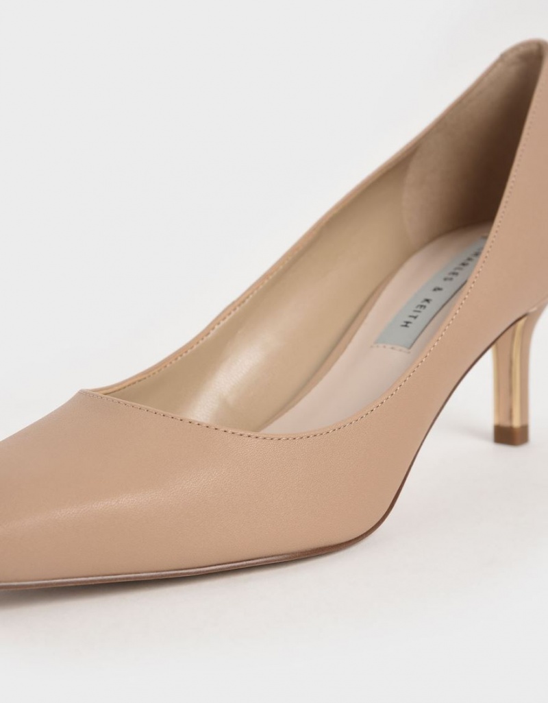 Charles And Keith Pointed Toe Pumps Brown | PHILIPPINES U304