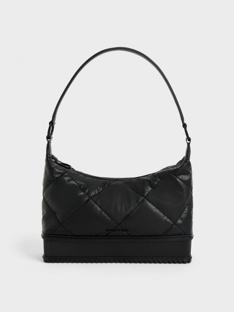 Charles And Keith Puffy Shoulder Bags Black | PHILIPPINES R259