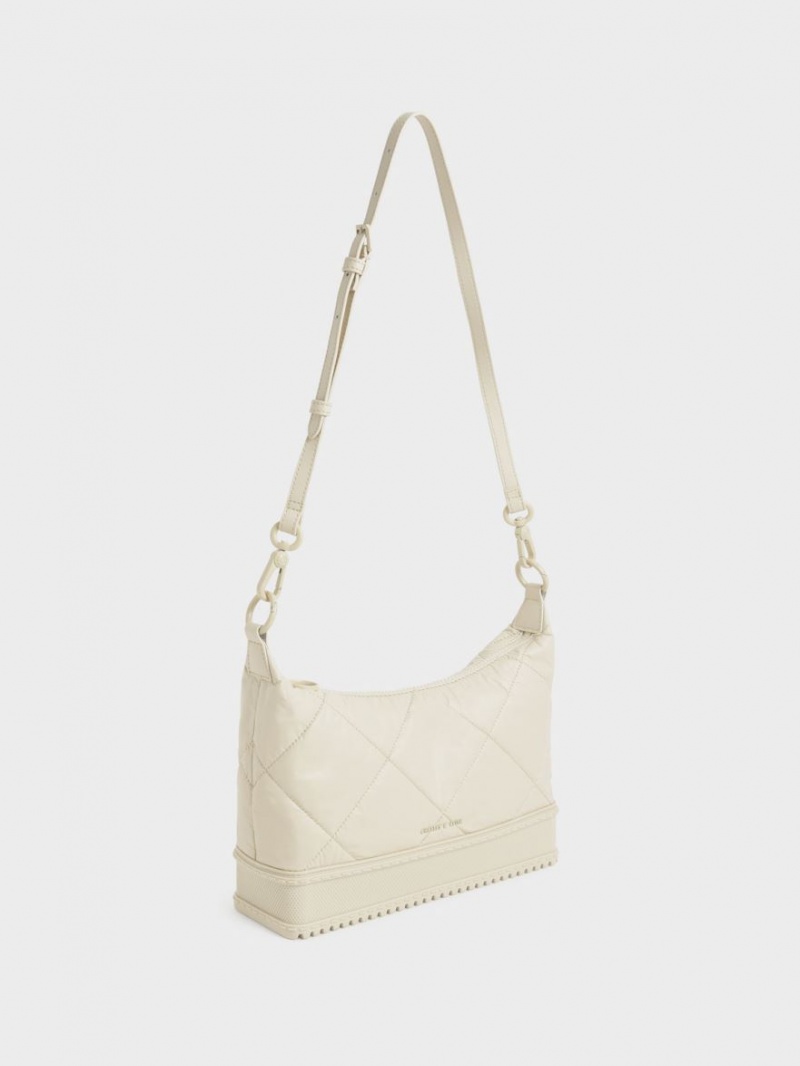 Charles And Keith Puffy Shoulder Bags White | PHILIPPINES L064