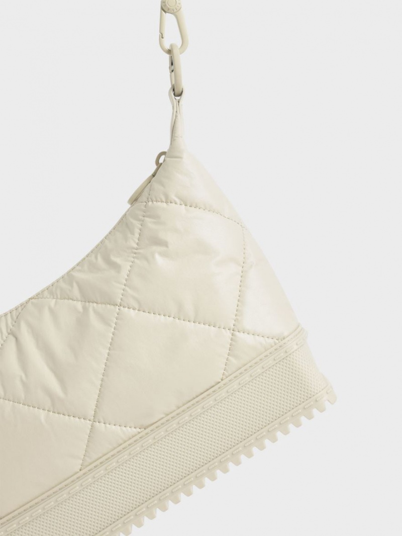 Charles And Keith Puffy Shoulder Bags White | PHILIPPINES L064