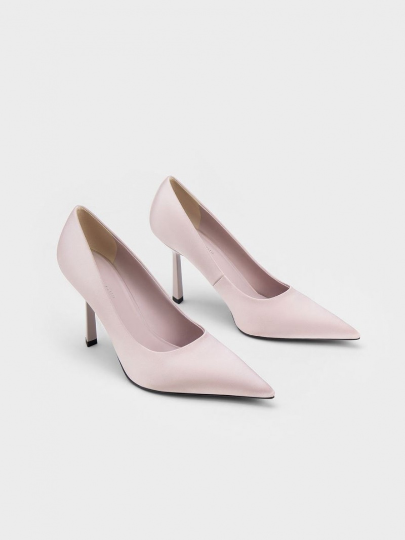 Charles And Keith Recycled Polyester Pointed-Toe Pumps Purple | PHILIPPINES B236