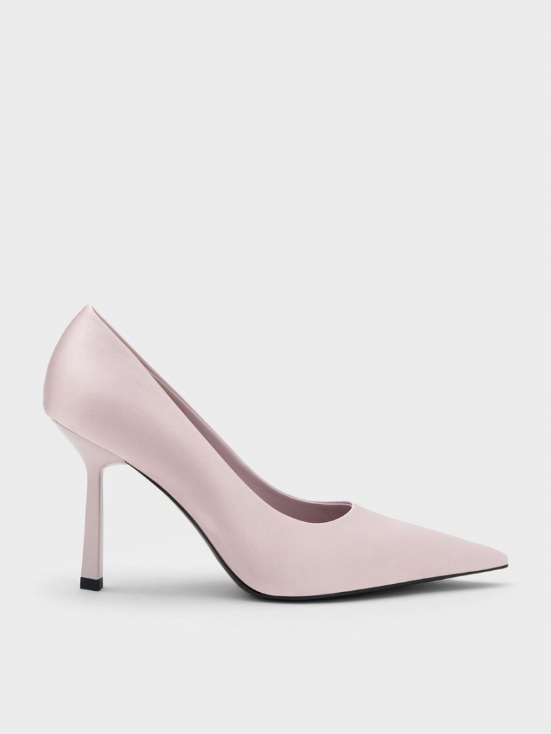 Charles And Keith Recycled Polyester Pointed-Toe Pumps Purple | PHILIPPINES B236